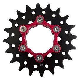 Origin8 Ultim8 Single Speed Cassette Cog w/ 6b Disc Mount, 3/32", Black/Red