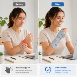 Adjustable Wrist Support Brace for Daily Stabilization – Breathable LYCRA Wrap with Removable Splint for Work, Rest and Activity