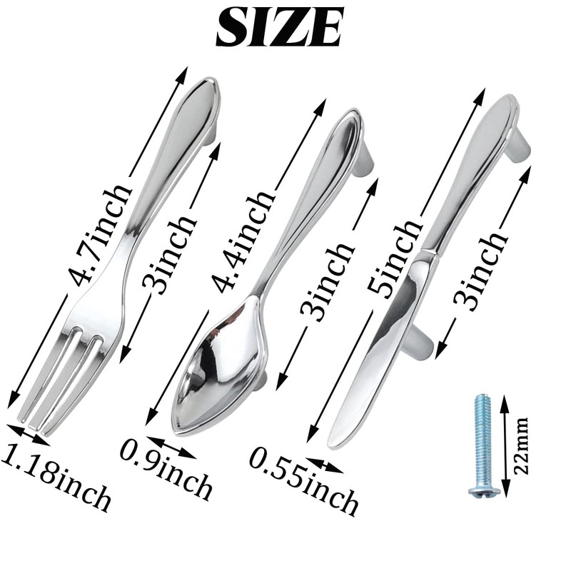 GXXMEI 15PCS Cabinet Pull, Creative Spoon Fork Knife Kitchen Cabinet