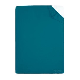 AIMANE® Single Fitted Sheet 90 x 190 CM Non Iron Percale Easy Care Poly Cotton Fitted Bed Sheet Perfect for Single Size Mattress (Teal)