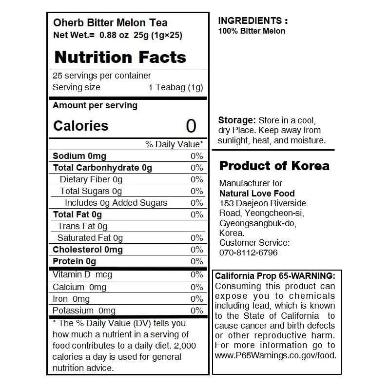 [LENITH] Oherb Bitter Melon Tea in Triangle Tea Bag 25g