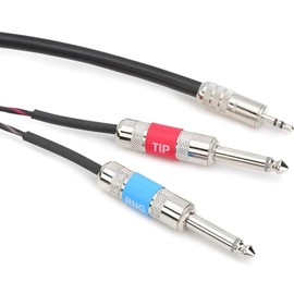 Pro Co IPMB2Q 3.5mm TRS Plug to Dual 1/4-inch TS Plug Cable - 20 feet