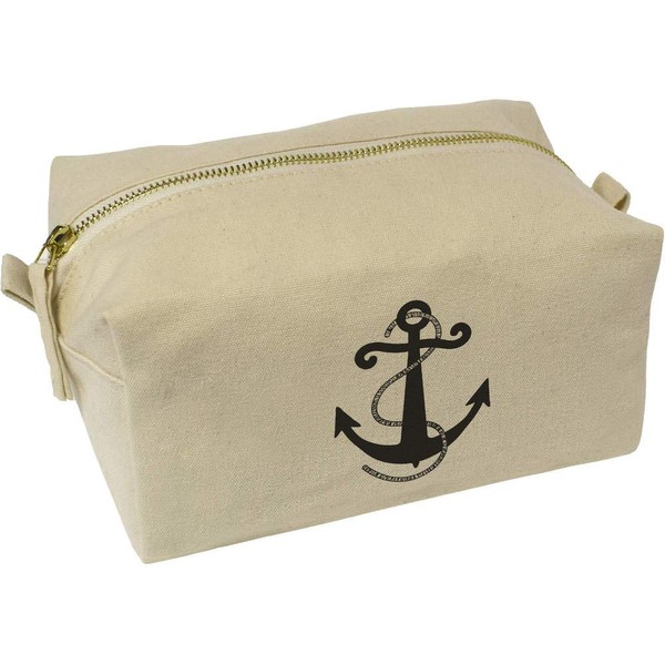 'Ship Anchor' Canvas Wash Bag/Makeup Case (CS00017762)