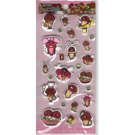 Namepara Vintage Osawari Tantei Nameko Saibai Kit Rare Puffy Sticker Sheet