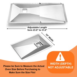 Adjustable Grease Tray, Drip Pan with Catch Pan fits Nexgrill, Charbroil, Dyna Glo, Kenmore, BHG, Master,Backyard, Uniflame,Expert, Galvanized Steel Replacement Part for 3/4/5Burner Gasgrill (24"-30")