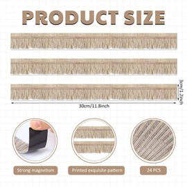 Qeeenar 24 Pcs Magnetic Borders for Classroom Whiteboard Magnetic Strips Bulletin Board Borders School Classroom Chalkboard Trim Decorations for School Teacher Decorations(Boho Fringe)