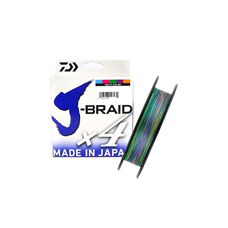 Daiwa J-Braid X4 Braided Fishing Line – Multicoloured, 0.15 mm,