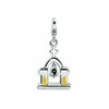 Amore LaVita Sterling Silver Enameled Church Bell Lobster Clasp Charm