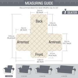 TAOCOCO Sofa Protectors 1 Seater,Slipcover for Sofa,Sofa Cover for Pets,Sofa Slipcovers for Kids with Elastic Strap,Washable Sofa Cover Protect for Pets(Grey)