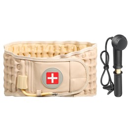 Oramuon Decompression Back Belt, Back Support Belt for Men and Women, for Back Pain and Nerve Pain, Back Brace and Back Traction Device for Waist Circumferences of 74-124 cm, Beige