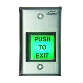 FPC-5429 Visionis VIS-7000 Green Square Request to Exit Button for Door Access Control with LED Light with Power Supply