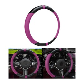 Osilly 15Inch Car Steering Wheel Cover, Sports Style Anti-Slip Safety Breathable Soft Standard Size Automotive Steering Wheel Protector, Vehicle Interior Decor for Men Women, Universal Fit（Purple）
