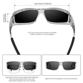FIMOSON Over Glasses Sunglasses For Men Women, Fit Over Sunglasses Polarized UV400 Protection Sunglasses Grey Frame Grey Lens