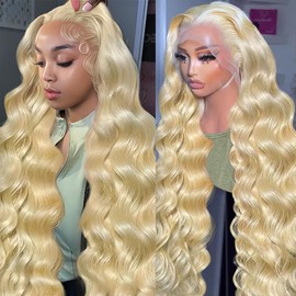 Gurdasa 28 Inch 613 Lace Front Wig Human Hair 13x6 Blonde Wig Human Hair 200 Density Blonde Body Wave Lace Front Wigs Human Hair Pre Plucked 613 HD Lace Frontal Wigs Human Hair 613 Human Hair Wig