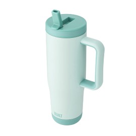 Built 40 oz Cascade Flip Straw Tumbler, Double Wall Insulated Bottle, Gym & Sport Bottles - Stainless Steel & Straw Lid, Leak-Proof, Soft Bumper Base, Portable BPA-Free (Mint)