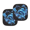 JUDENTIDOS Blue Dolphin Floral Print 2-Piece Sun Shades for Car
