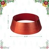 Glitzhome 40.5" D Red Metal Glitter Tree Collar, Decorative Tree