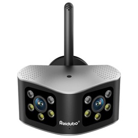 Reidubo 4K WiFi Security Cameras Outdoor with 165° Ultra-Wide Angle, Ultra-HD Dual Lens Cameras for Home Security, Two-Way Talk, Color Night Vision, IP66 Waterproof, Sound & Light Alarm