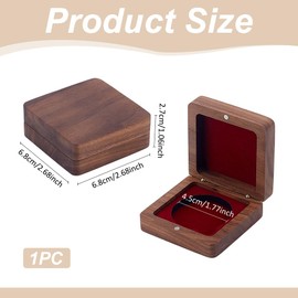 PH PandaHall Walnut Wood Coin Display Box Presentation Box for Commemorative Coins Square Coin Storage Box Coin Presentation Display Box Holder Interior Velvet for Commemorative Coin Collection