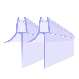 Cozylkx 2Pcs Frameless Glass Door Bottom Gap Seal Strip for 1/2" Glass, 27.5" Long, Shower Room Sweep Stop Shower Leaking