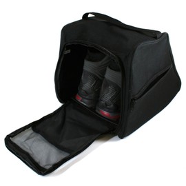 DOJA Barcelona Hiking shoe bag, 33 x 24.5 x 28 cm, with compartment, colour: black, polyester and mesh, for hiking, trekking, skiing, snowboarding, sports bag, travel bag, ski boot bag, shoe bag,