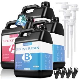 4Gallon Epoxy Resin - Crystal Clear Epoxy Resin Kit - No Yellowing No Bubble Art Resin Casting Resin for Art Crafts, Jewelry Making, Wood & Resin Molds(2 Gallon x 2)