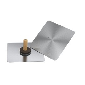 Bon Aluminum Hawk 12 in. x 12 in. with Wood Handle, Callous Preventer, and Machine Scored Surface for Plaster, Stucco, and Drywall