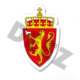Wrapped in Skins Norway Coat of Arms Vinyl Stickers - Indoor Outdoor Norwegian Crest Emblem Flag - 3" wide / 4 pack