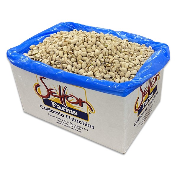 Setton Farms Pistachios, Bulk Box of Roasted Salted Pistachios, Premium California In Shell Pistachio Nuts, 25 pound case, Large Pistachios, Certified Non GMO, Gluten Free, Vegan and Kosher
