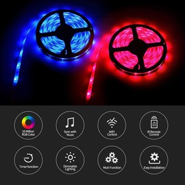 Weily LED Strip 15 m Flexible Colour Changing Smart WiFi Control 450 LED RGB Light Strip for Home Decoration [Energy Class A ++].