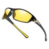 DUBERY Mens Sports Polarized Sunglasses 100% UV Protection Driving Cycling Fishing Shades D120, Black/Yellow