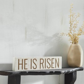 VHC Brands Celebrate Grace He is Risen MDF Sign 3x13, Spring Decor, Home Decorations for Wall or Door, Spring and Easter Hanging Decoration