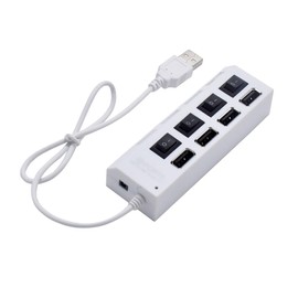 KICHOUSE USB Hub 4 USB Port Divider for Pc Laptop Desktop Individual Port On/Off Data Transfer Speed