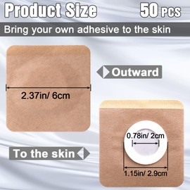 Isslly 50pcs Castor Oil Pack Wraps, Disposable Self-Adhesive Organic Cotton Skin Covers for Abdomen Care, Absorbent Belly Button Pads for Abdomen Knees Feet- Skin Color