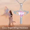SHEAISRS Angel Birthstone Necklaces Heart Cross Necklace for Women 925