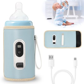 Herbst Bottle Warmer Baby On the Go Portable Baby Bottle Warmer On the Go with 5 Adjustable Temperatures, LCD Display, Bottle Warmer Holder Baby On the Go for All Bottles