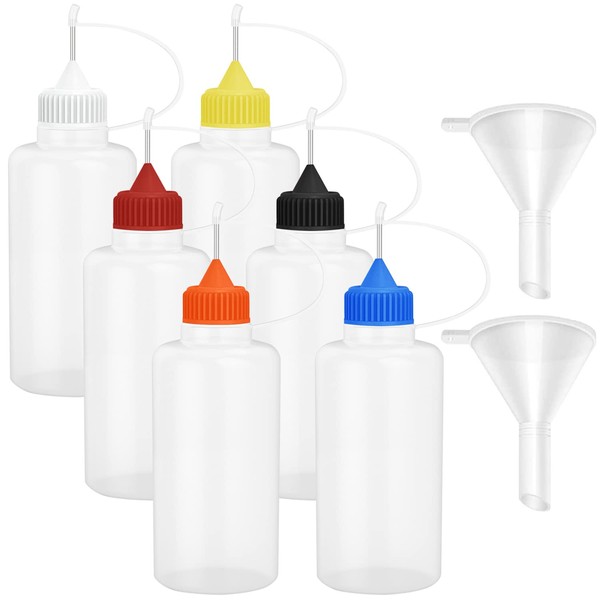 6 Pcs 4 Ounce Needle Tip Glue Bottle 120ml Plastic
