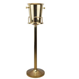 GMSLuu Ice Bucket with Stand Stainless Steel Standing,Golden Ice Bucket Ice Cube Container Wine Bucket on Stand for Weddings, Birthdays, Banquets.