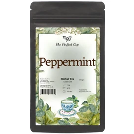 Peppermint Tea Loose Leaf Herbal Tea (150g) Mint Leaves Pure Natural Fresh Dried Herb Full of Flavour Aromatic Soothing Calming Decaffeinated Closed in Dark Resealable Reusable Pouch