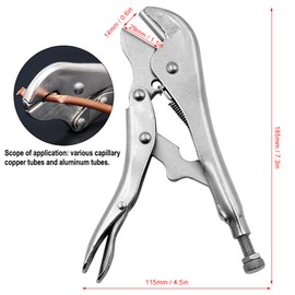 Pinch Off Pliers Pipe Sealing Lock Tool, 45 Steel Pinch Off Pliers Clamping Fitting with Tension Spring