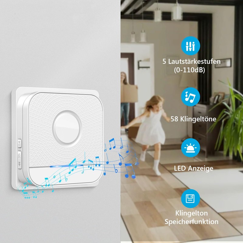BITIWEND Wireless Signal Transmission Extension Set Doorbell and Chime Forwarding