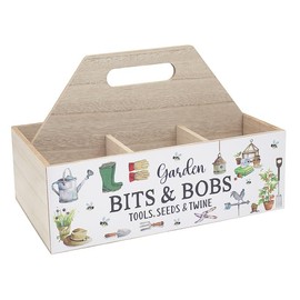 Lesser & Pavey Wooden Garden Tool Box Green Fingers Theme Gardening Organiser Wood Handy Case