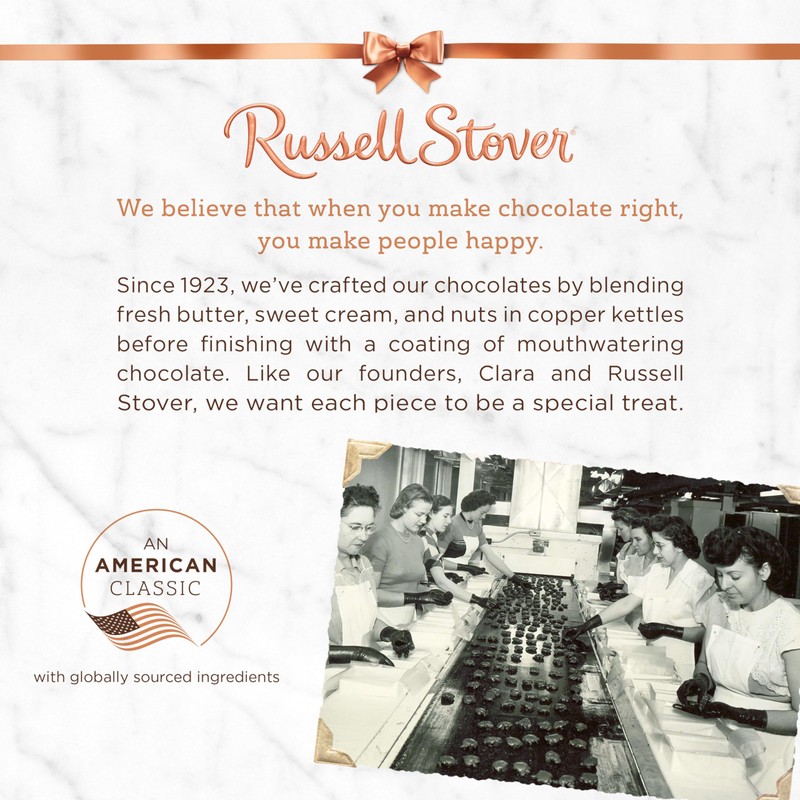 Russell Stover Assorted Caramels in Milk and Dark Chocolate, Mother's