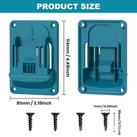 Pack of 5 Power Tool Wall Mount for Makita 18 V Power Tool, Screwdriver Tool Holder with Screws, Workshop Drill Holder for Power Tools, Holder for Workshop, Garage, 14.4/18 V