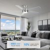 POCHFAN 52 Inch Brushed Nickel Ceiling Fans with Lights and