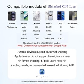 Shimbol CP5 Lite Phone Vlog Selfie Monitor Screen 1080p 5 Inch Full HD Rear Camera Monitor 2.4G/5G Wireless Transmission with Bluetooth Remote for Phone, One-Click Connection, Tiktok, Magnetic Pink