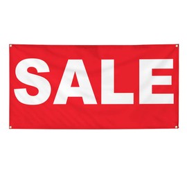 Vinyl Banner Multiple Sizes Sale Red Background Business Outdoor Weatherproof Industrial Yard Signs 4 Grommets 24x48Inches