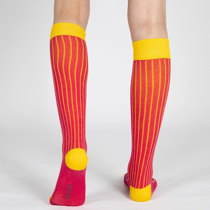 Mysocks Unisex Ribbed Knee Socks Made of Extra Fine Combed