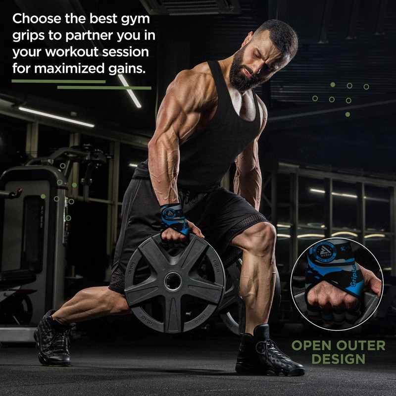 RDX Weightlifting Gloves Gym Anti Slip Long Strap Muscle Training
