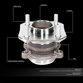 Auto Dynasty (4-Lug Hub) Factory Style Rear Wheel Bearing Hub Assembly Compatible with Nissan Sentra Custom/ELITE/Emotion/Base/S/SL/SR 2.0L 4-Wheel ABS 2007-2012, Driver or Passenger Side, Bare Steel